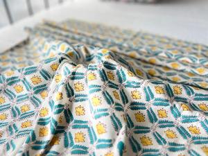 Tissu brocart imprimé à la main, antibactérien, en laine tissée, style à pois, poids moyen, 110 GSM, pour vêtements de sport pour filles, décoration intérieure - Product Image 4