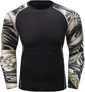 Men Swimsuit T-shirt Beach UV Protection Swimwear Rash Guard MMA Long Sleeve <b>Surfing</b> T-shirts Rashguard - Product Image 1