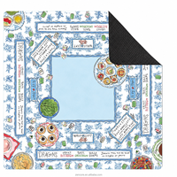 Tapis de Mahjong Américain Personnalisé 31,5x31,5 pouces Antidérapant, Tapis de Jeu Imprimé Floral Coastal pour la Maison, le Club et les Fêtes