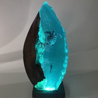 Meilleure vente lampe de table de nuit en bois et résine époxy pour décoration intérieure personnalisée