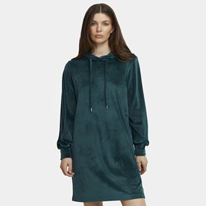 Vestido con capucha de terciopelo verde para mujer con manga larga, Jersey suave, sudadera informal de invierno, bordado 3D frontal, estilo de calle - Product Image 1