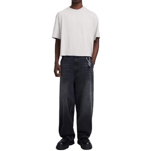 Cắt Boxy cắt quá khổ đồ họa cotton T-Shirt Thời Trang Dạo Phố Phong Cách tùy chỉnh in logo giản dị T-Shirt Nam nặng 240gsm - Product Image 4