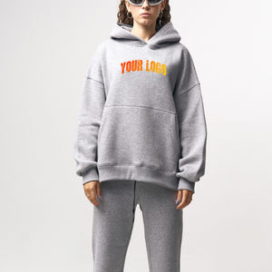 Haute qualité 2025 survêtements ensembles femmes surdimensionné coton survêtement 100% coton survêtement grande taille longue vêtements d'hiver - Product Image 1