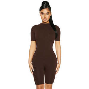 Mono Mujer Manga Larga Medio Cuello Alto Flaco Mono Negro Transparente Mono - Product Image 1