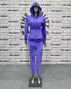 بذلات رياضية قطيفة من القماش المخملي للربيع/الخريف ، بذلات رياضية غير رسمية للنساء من القطيفة ، بذلات رياضية للفتيات من OEM ، بذلات قطيفة سائبة ومطرزة - Product Image 2