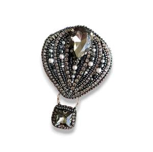 เข็มกลัดบอลลูนอากาศสีชมพูลูกปัดคริสตัลไข่มุกทองแท่งปักมือแฟชั่นสำหรับงานแต่งงานงานหมั้นของเด็ก - Product Image 3