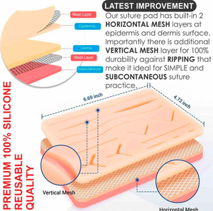 ANAAIF ENTERPRISES-Kit completo de práctica de sutura para estudiantes de medicina, almohadilla de sutura de silicona con herramientas quirúrgicas - Product Image 4
