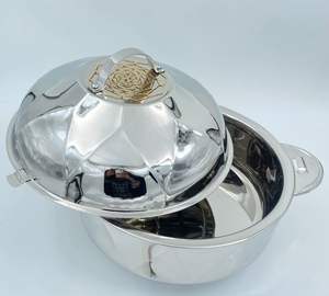 Nouvelle conception de casserole en métal pour fondue, finition dorée avec texture diamantée pressée, pour un usage domestique et en cuisine - Product Image 2