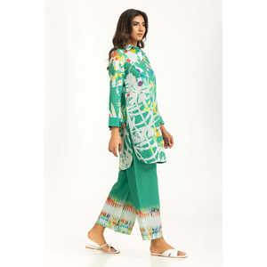 Ensemble Coordonné IPST-55034 en Crêpe Imprimé Effet Croisé, Tenue Décontractée 2 Pièces avec Short et Manches Trois-Quarts, Tailles XS à 3XL pour Printemps/Été - Product Image 3