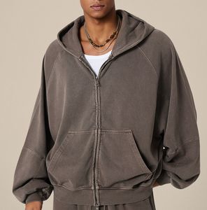 Haute qualité 480 GSM sweat à capuche en coton lourd unisexe luxe français Terry sweat à capuche zippé ensemble contraste couleur hommes pull - Product Image 6