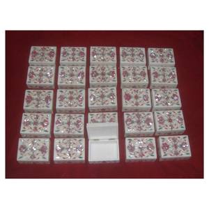 Fournisseur et fabrication directe de boîtes en marbre poli incrustées de nacre naturelle, boîtes de rangement pour bijoux - Product Image 1