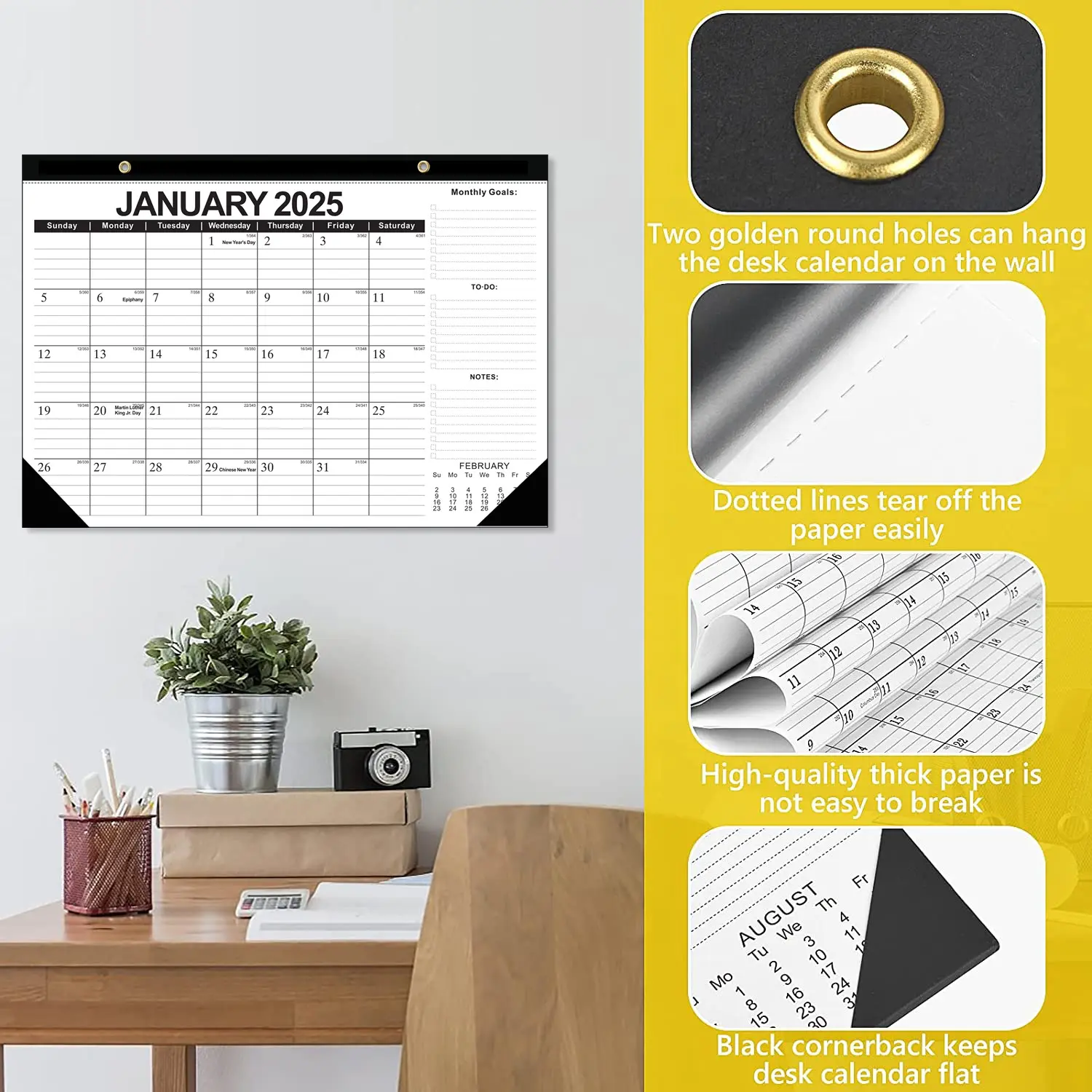 Customized Printing And Logo And Size Gold Stamping Wall Calendar