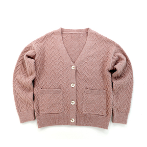 Venta al por mayor de las mujeres largas cárdigan suéter con bolsillo transpirable de las mujeres suéter de punto Letterman cárdigan suéteres de las mujeres OEM - Product Image 2