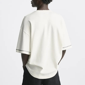 Custom Unisex T-<b>Shirts</b> 100% Cotton Plain <b>White</b> Tee Casual <b>Long</b> Style Short <b>Sleeves</b> Oversized Fit Logo Print Front Anti-shrink - Product Image 6