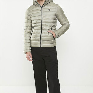 High Quality High Street Hooded Puffer <b>Jacket</b> for <b>Men</b> Winter with Customized Logo Printed Stand Collar and <b>Long</b> Sleeves - Product Image 2