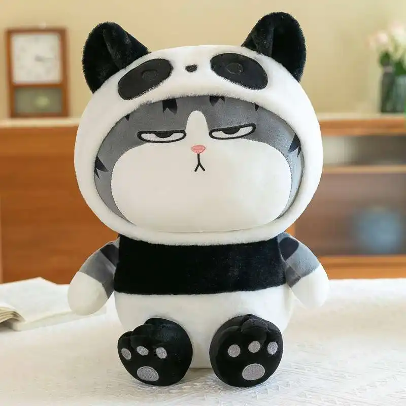 Cross Border Kawaii personalizado Animal de peluche gato suave almohada para dormir tela suave transformado Rana Panda Animal de peluche