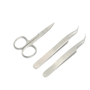 Pinzas de ojo de acero inoxidable para pestañas personalizadas privadas rectas recubiertas de color, herramienta de agarre, extensión de grado, punta de pestañas, pinzas de volumen - Product Image 2