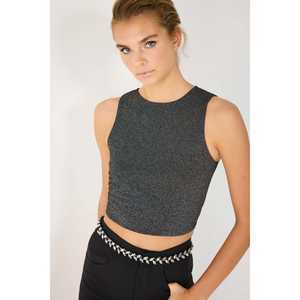 Blusa Casual con Cuello Halter, Manga Corta y Logotipo Frontal, Corte Regular, Poliéster, 220g - Product Image 3