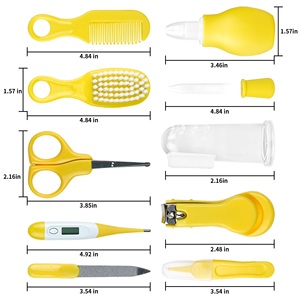 Kit de Cuidado para Bebés 10 en 1, Set de Cepillo y Peine para Uñas y Cabello, Amarillo, para Niñas y Niños, Portátil, Manicura y Pedicura - Product Image 3