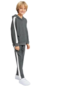 ชุดวอร์มเด็กแบบสวมหัวมีฮู้ดแบบสวมหัวมีแถบด้านข้างมีกระเป๋าจิงโจ้แบบพอดีตัวปกติโลโก้ออกแบบได้ตามต้องการ - Product Image 4