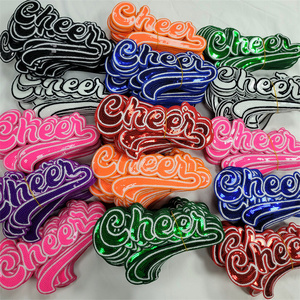 Cheerleader Terno Lantejoula Cheerleading Bordado Patch Vestuário <span class=keywords><strong>Glitter</strong></span> Ferro-On/Costurar-On Alfabeto Bordado <span class=keywords><strong>Patches</strong></span> - Product Image 3