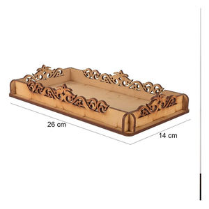 Vajilla al por mayor bandeja para servir comida bandeja moderna de forma cuadrada bandeja de metal de madera con asa en relieve para la mejor venta - Product Image 2