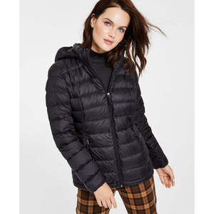 Charter Club Women's Black XX-Small <b>Packable</b> Hooded Puffer Coat Windproof High-Collar Casual Style for Winter Autumn Nylon - Product Image 1