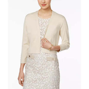 Cardigan Casual Bianco da Donna Tommy Hilfiger con Maniche a Bottoni, Lunghezza Corta, Taglia S, Fantasia Stampata - Product Image 1