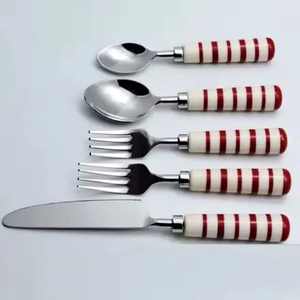 Ensemble de cuillères à café traditionnelles de luxe, royales, faites à la main, en acier inoxydable plaqué argent, écologiques, avec long manche miroir, pour mariage - Product Image 1