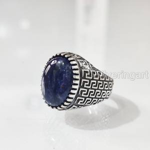 Nouvelle arrivée bague pour homme Sodalite bleue naturelle pierre précieuse bague de naissance toutes tailles bijoux de mariage arabe bague en argent sterling 925 - Product Image 2