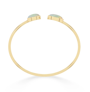 18K Solid <b>Gold</b> Plated High Finish Trendy Adjustable Ethiopian <b>Opal</b> Twister <b>Bracelet</b> Oval Cab Bezel Setting Handmade Unisex - Product Image 3