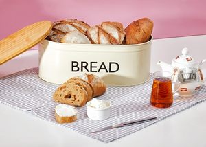High Quality Premium Metal Bread <b>Box</b> with Wooden Lid for Kitchen Storage and <b>Present</b> Usage - Product Image 6