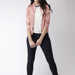 Venta al por mayor de invierno de cuello alto cierre de cremallera chaqueta de bombardero de las mujeres de estilo de la calle servicio OEM disponible nuevas chaquetas de Bombardero - Product Image 1