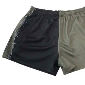 Alta calidad impresión personalizada poliéster 4 vías estiramiento impermeable transpirable cintura elástica High Street entrenamiento Rugby pantalones cortos fútbol - Product Image 5