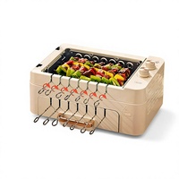 Machine à griller électrique 3 en 1 pour kebab, brochettes rotatives automatiques, barbecue sans fumée d'intérieur, four à panini, presse à panini antiadhésive