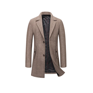 Abrigo largo de lana de peso pesado Unisex de alta calidad OEM abrigo de invierno de doble botonadura personalizado piel de zorro patrón de cuadros transpirable - Product Image 1