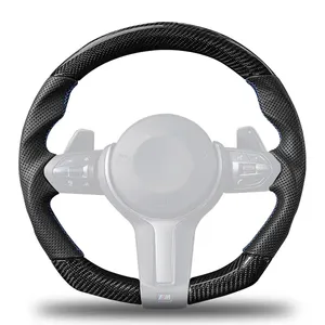 Volante de coche universal con fibra de carbono y cuero para BMW - Product Image 1