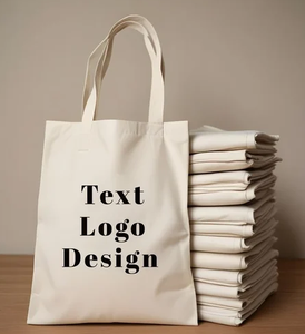 Sac en toile de créateur recyclable imprimé de logo personnalisé de haute qualité Grand sac fourre-tout en toile en coton naturel uni - Product Image 5