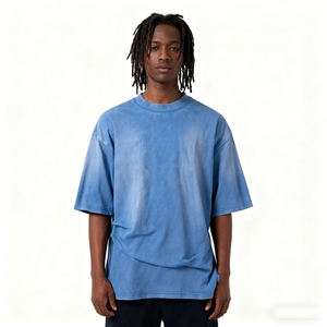 T-shirt vierge unisexe OEM 2026, nouveau design, coupe classique, 240 g/m², délavé à l'acide, 100 % coton tricoté, style streetwear vintage - Product Image 4