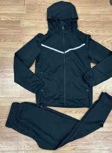 Survêtement personnalisable de haute qualité taille élastique écologique respirant léger solide hiver ensemble personnalisable haut avant - Product Image 3