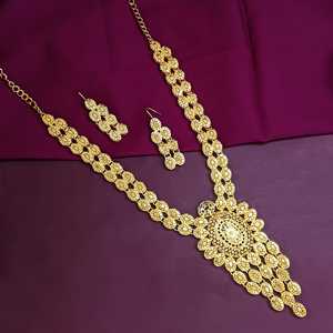 Indian Antique Jewellery Supplier Gold Plated Floral Oval Shape Necklace Dangle <b>Earrings</b> Party Wear Jewelry for Women - Product Image 3