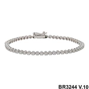 Bracelet tennis luxueux pour femme en or 14 carats, 1,96 carats de diamants naturels taille brillant, plaqué rhodium, bracelets et joncs en diamants - Product Image 2