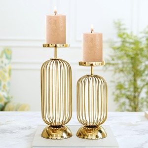 Iluminación navideña Interior Portavelas de metal Decoración DE BODA Casa y sala de estar Soporte de vela hecho a mano Uso - Product Image 5