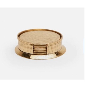 Sous-verres de table ronds de haute qualité en métal doré et brillant Sous-verres décoratifs de mariage utilisés de haute qualité - Product Image 6