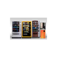 Distributore Automatico Rosso di Snack e Bevande con Sezione Bevande Fredde, Opzioni di Pagamento Multiple, per Uso Esterno e Interno, Ufficio