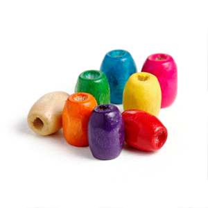 ลูกปัดไม้กลมสีฟ้าขนาด8มม. พร้อมรูขนาด2มม. ทำด้วยมือสินค้าอินเดีย - Product Image 4