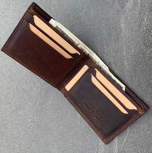 Portefeuille unisexe de luxe en cuir véritable 100% sculpté à la main avec un motif d'aigle, fermeture éclair courte vintage, blocage RFID, imperméable - Product Image 3