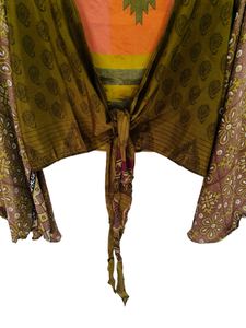 เสื้อสั้นสำหรับผู้หญิงและเด็กผู้หญิงเสื้อผูกไหมส่าหรีแขนยาวเป็นของขวัญสำหรับเสื้อคลุมสั้นของเธอ - Product Image 3