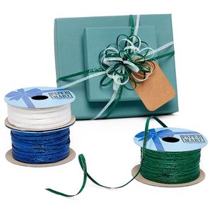 ริบบิ้นออร์แกนซ่าเมทัลลิกเนื้อคริสตัลแบบแคบ พิมพ์ลายดอกไม้ ผ้าซาติน สำหรับห่อของขวัญวันเกิด พร้อมแกนม้วน - Product Image 1