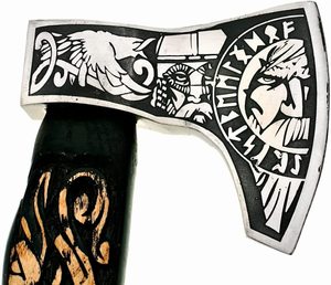 Tomahawk chịu xử lý thép không gỉ đôi lưỡi Thời Trung Cổ chiến đấu rìu Viking rìu cho cắm trại phong cách cổ điển - Product Image 5